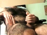 very hairy man cumming