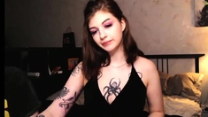 Busty brunette from dildo ohmibod masturbating on webcam