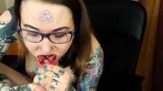 Weird Russian Tattooed Pierced Cam-bitch