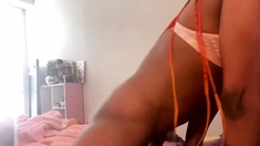 Ebony Tranny Brii Jerks Her Black Boner In Solo Masturbation