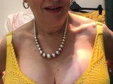 Great blonde granny with big boobs lives