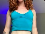 Amateur redhead shaves and masturbates