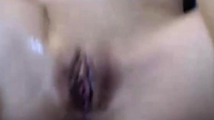 Beautiful brunette dildos pussy on webcam
