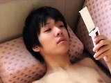 Hot Japanese Twink stroking and cuming