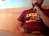 Bearded Bro Public Jerk Off in A Coffee Shop